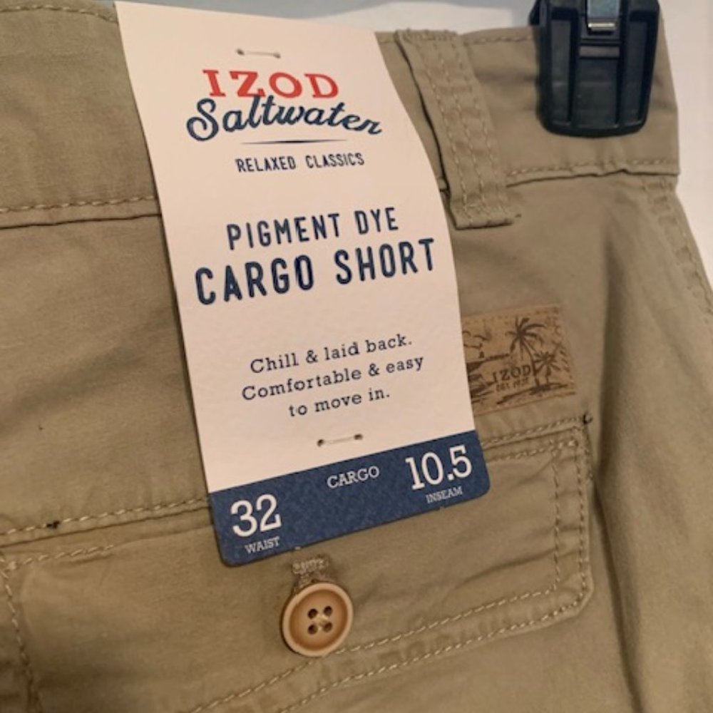 Men's Shorts - Izod Khaki colored Shorts - Picture 3 of 4